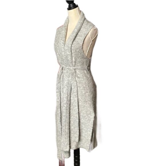 Lou & Grey Wool Blend Long Grey Sweater Vest/Duster w/Slits & Pockets (Small) - Picture 1 of 14